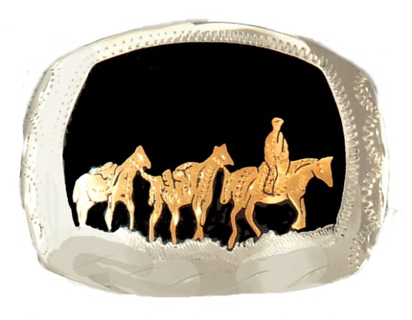 Pack Horses and Rider