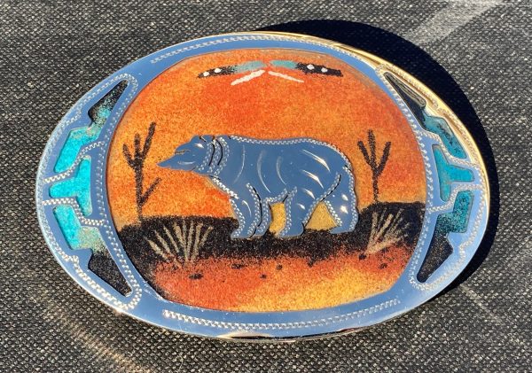 Bear in Desert Sandpainted scene