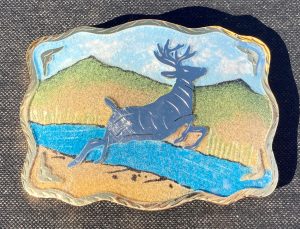 Deer Leaping Sandpainted