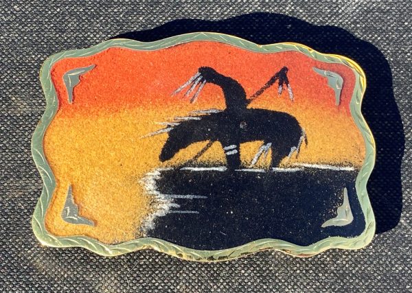 End of the Trail Scene Sandpainted
