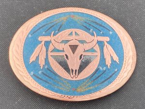 Skull and Shield Sandpainted