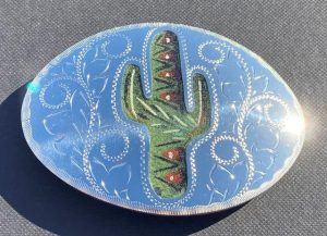 Cactus Southwestern Sandpainted