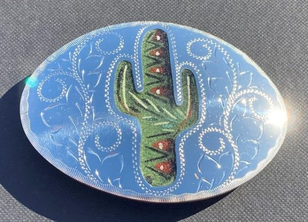 Cactus Southwestern Sandpainted