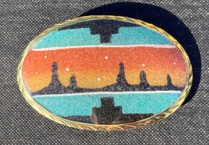 Southwestern Desert Scene Sandpainted