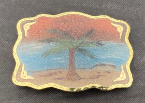 Beach and Palm Tree Scene Sandpainted