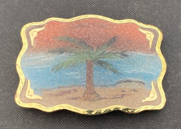 Beach and Palm Tree Scene Sandpainted