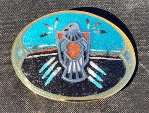Thunderbird Wings Folded Sandpainted