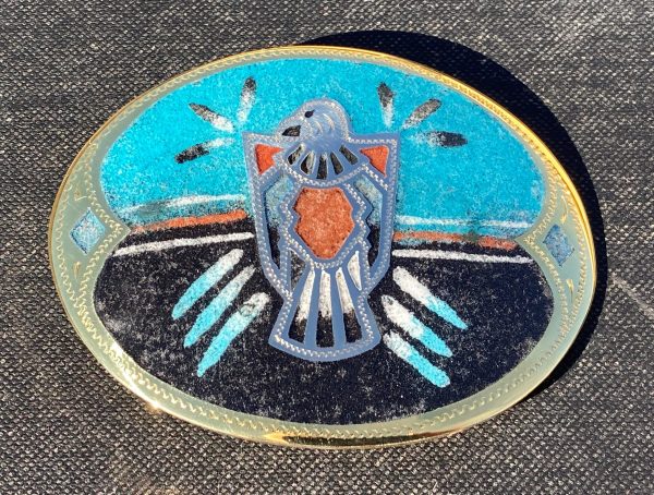 Thunderbird Wings Folded Sandpainted
