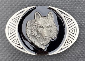 Small Oval Wolf Head